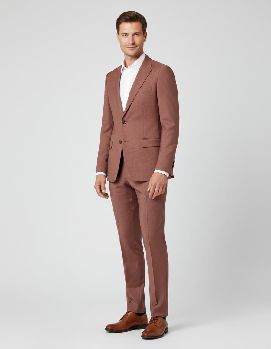 Pak marron roodbruin — op model