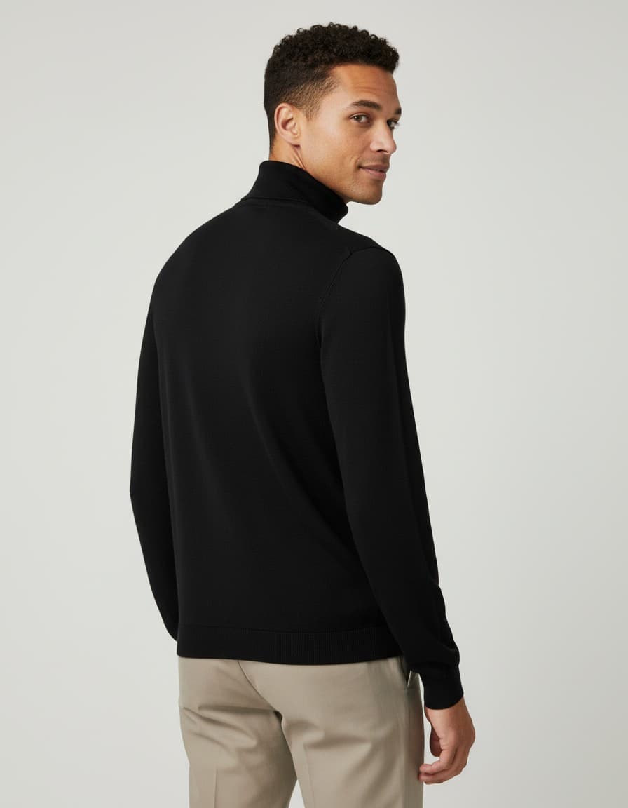 Turtle neck zwart — op model