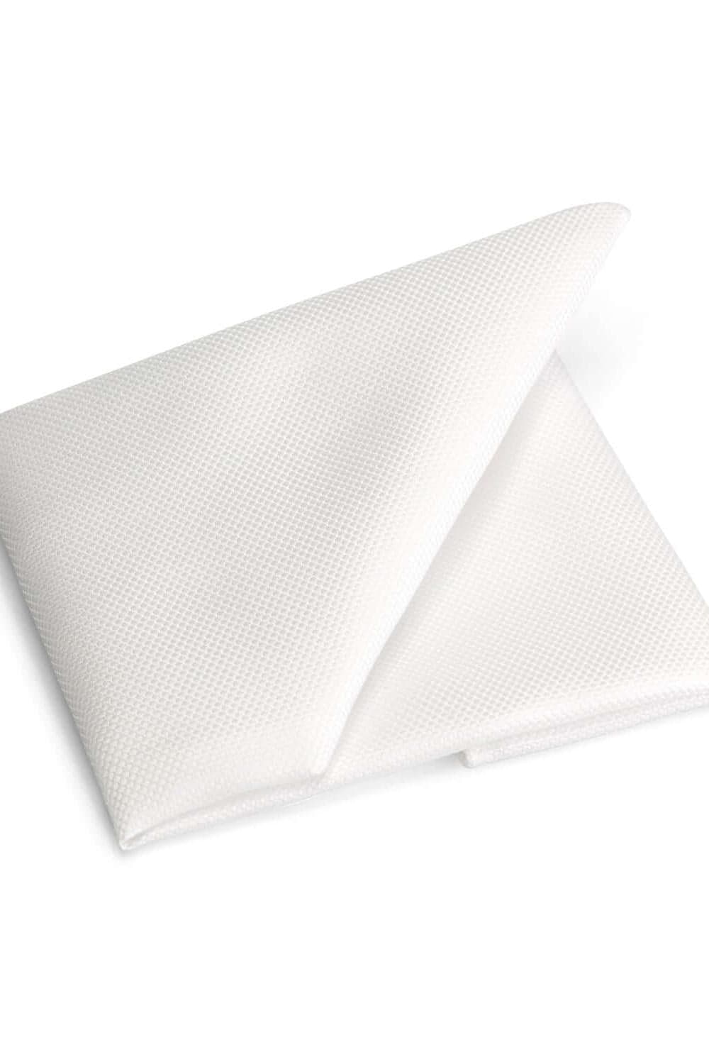 Pochet wit: witte pochet, kreukvrij en onderhoudsvriendelijk.