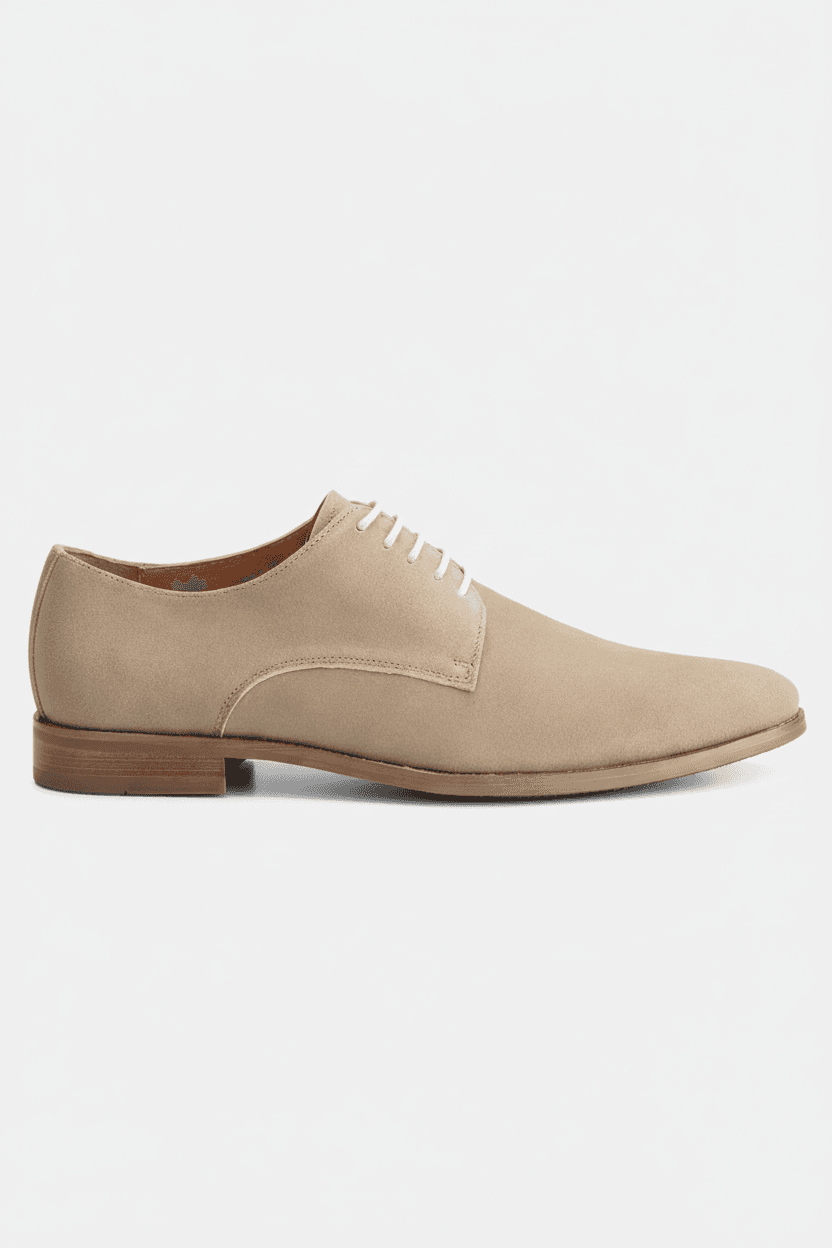 Veterschoenen suede zand