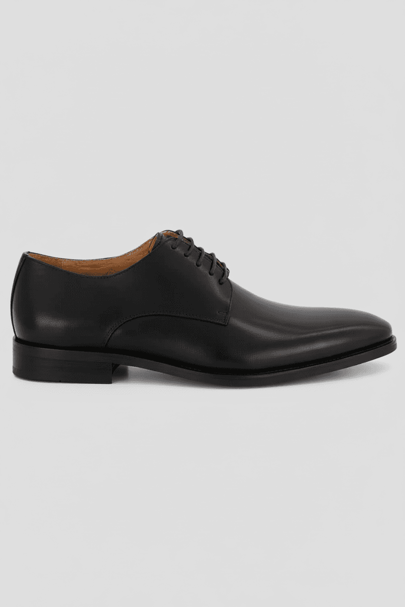Veterschoen glad zwart